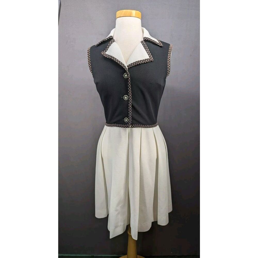 Vtg 70s Shady Lane Midi Pleated Dress Sleeveless Womens Large